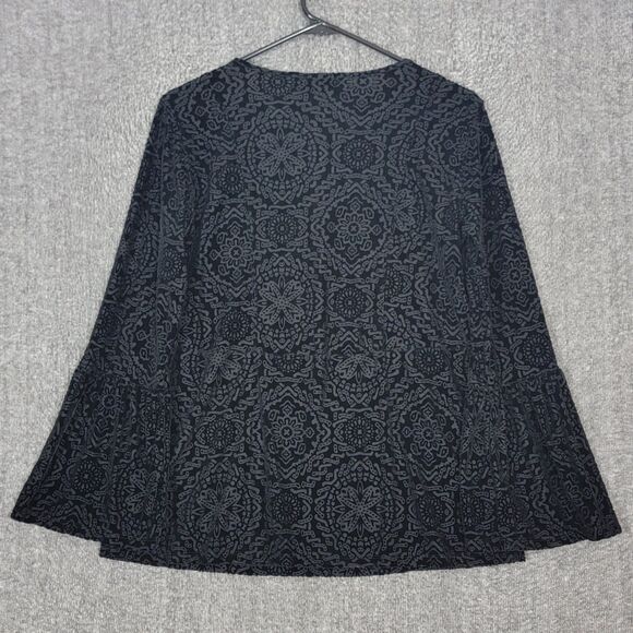 Style & Co Top Womens Small Velvet Burnout Bell Sleeve Goth Grunge Whimsigoth - Picture 7 of 11